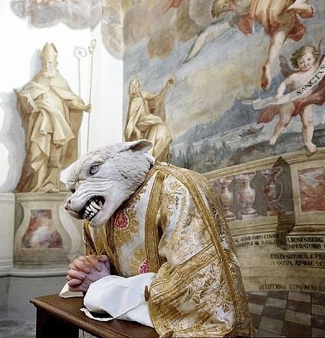 Deborah Sengl | Wolf-Sheep-Priest (2008) | MutualArt