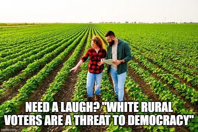 Need A Laugh? "White Rural Voters Are A Threat To Democracy"