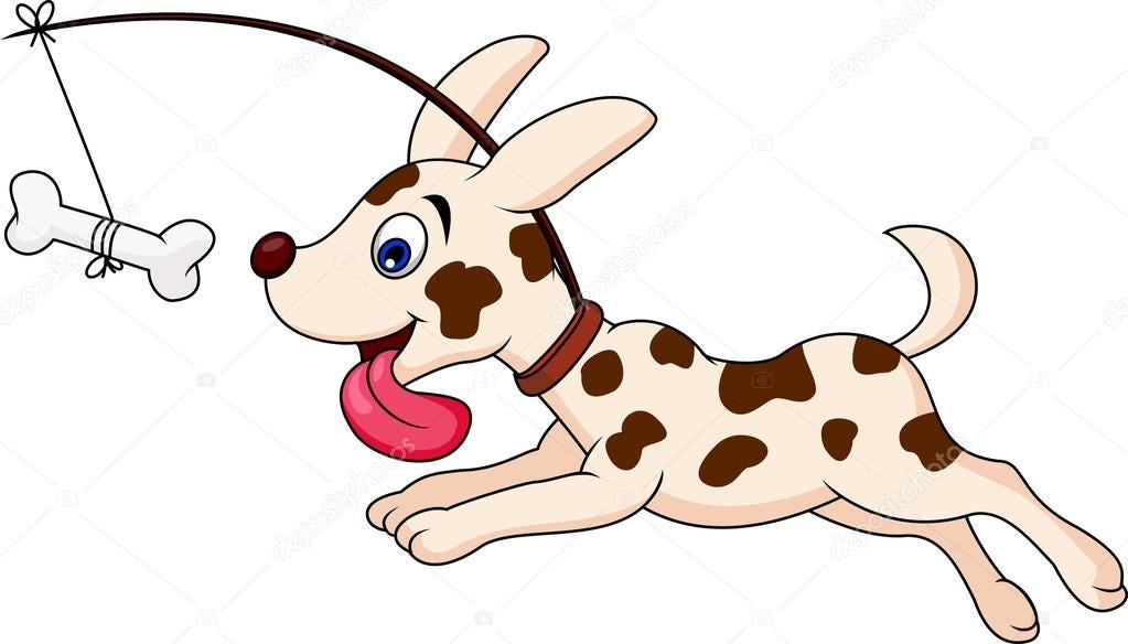 Cute dog running for bone Stock Vector by ©tigatelu 23940193