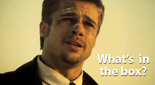 Brad Pitt in Se7en: What's in the box?