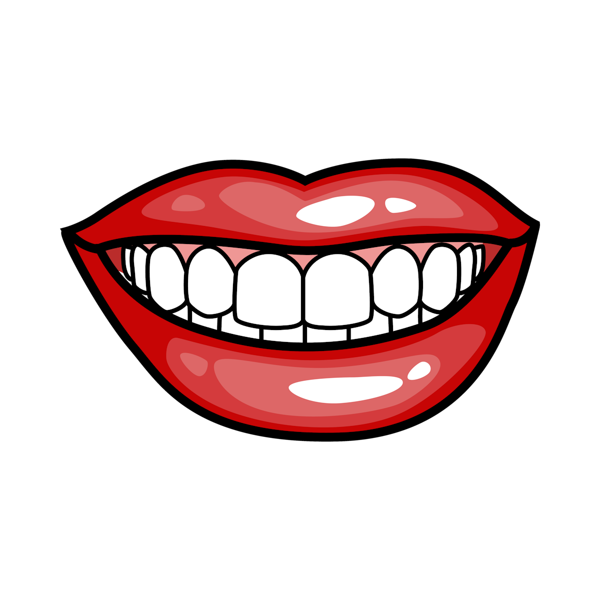 Illustration of an open, smiling mouth Illustration of an open, smiling mouth