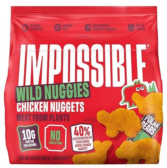 Impossible, Wild Nuggies, Chicken Nuggets Meat from Plants, 13.5 Ounce