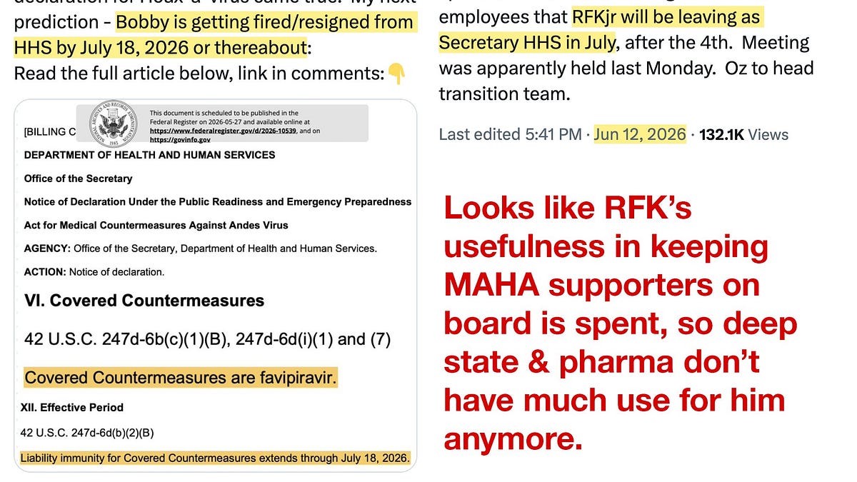 3-Part Told-You-So: 1) Bobby rumored to resign; 2)"covid" was a chemical aerosol; 3)Ukraine biolabs have been US DOD property for 20+ years.