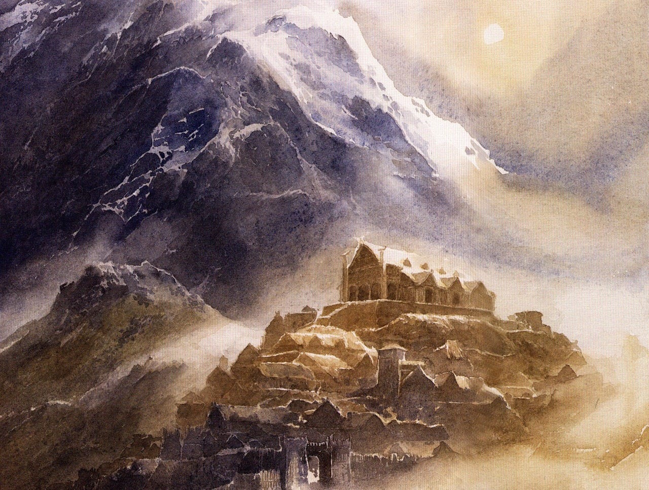 The Art of Alan Lee and John Howe — Edoras by Alan Lee