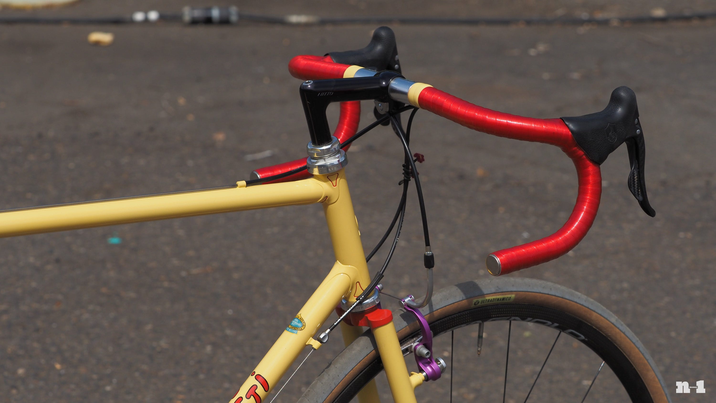 Marco Pedretti yellow road bike red accents