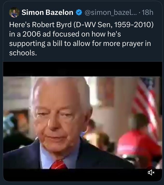 Simon Bazelon argues the Democrats should emulate Robert Byrd, who was a member of the KKK.