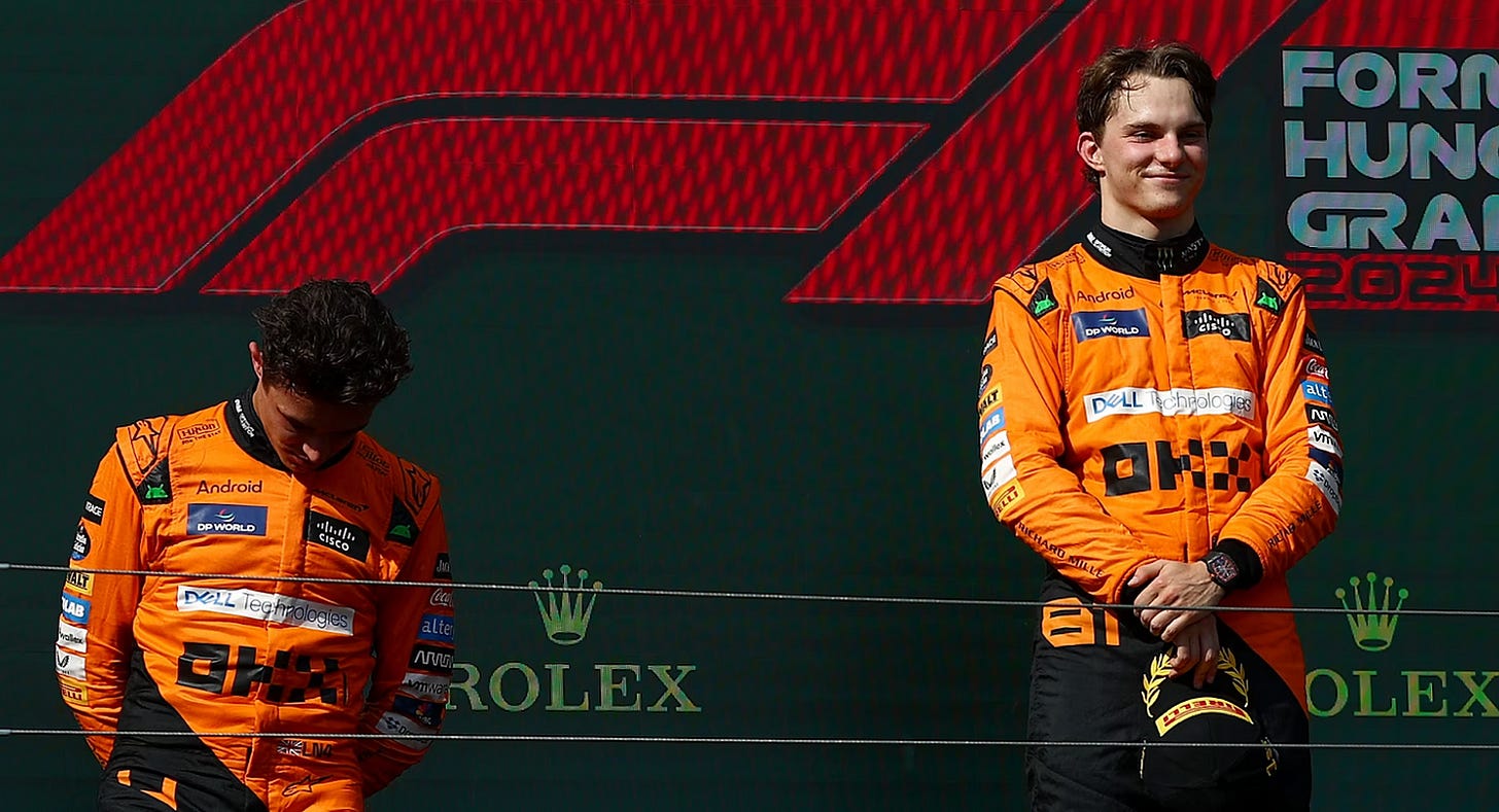 McLaren’s 1-2 at the 2024 Hungarian Grand Prix | Credit: Formula One
