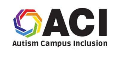 A logo shows a braid of colors forming a 7-sided shape. Autism Campus Inclusion. A logo shows a braid of colors forming a 7-sided shape. Autism Campus Inclusion.