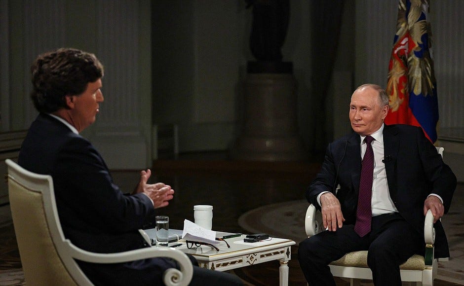 Interview to Tucker Carlson.