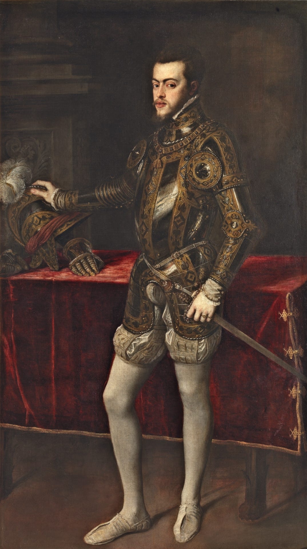 Portrait of the 24-year-old Prince Philip II in full armour Portrait of the 24-year-old Prince Philip II in full armour