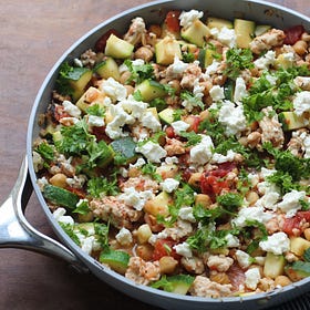 Mediterranean Turkey Skillet with Zucchini & Herbs