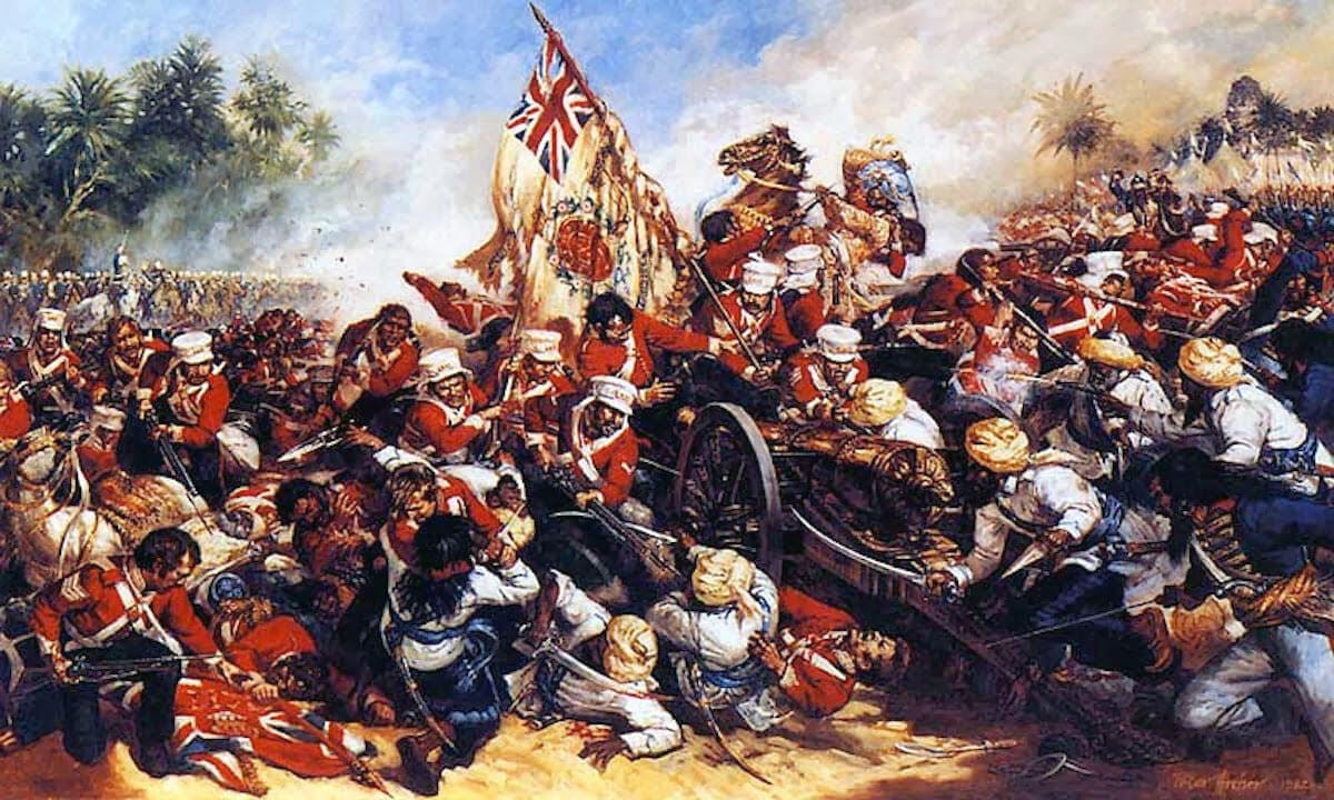 HM 29th Foot in the British attack on the Sikh Camp at the Battle of Ferozeshah on 22nd December 1845 during the First Sikh War HM 29th Foot in the British attack on the Sikh Camp at the Battle of Ferozeshah on 22nd December 1845 during the First Sikh War