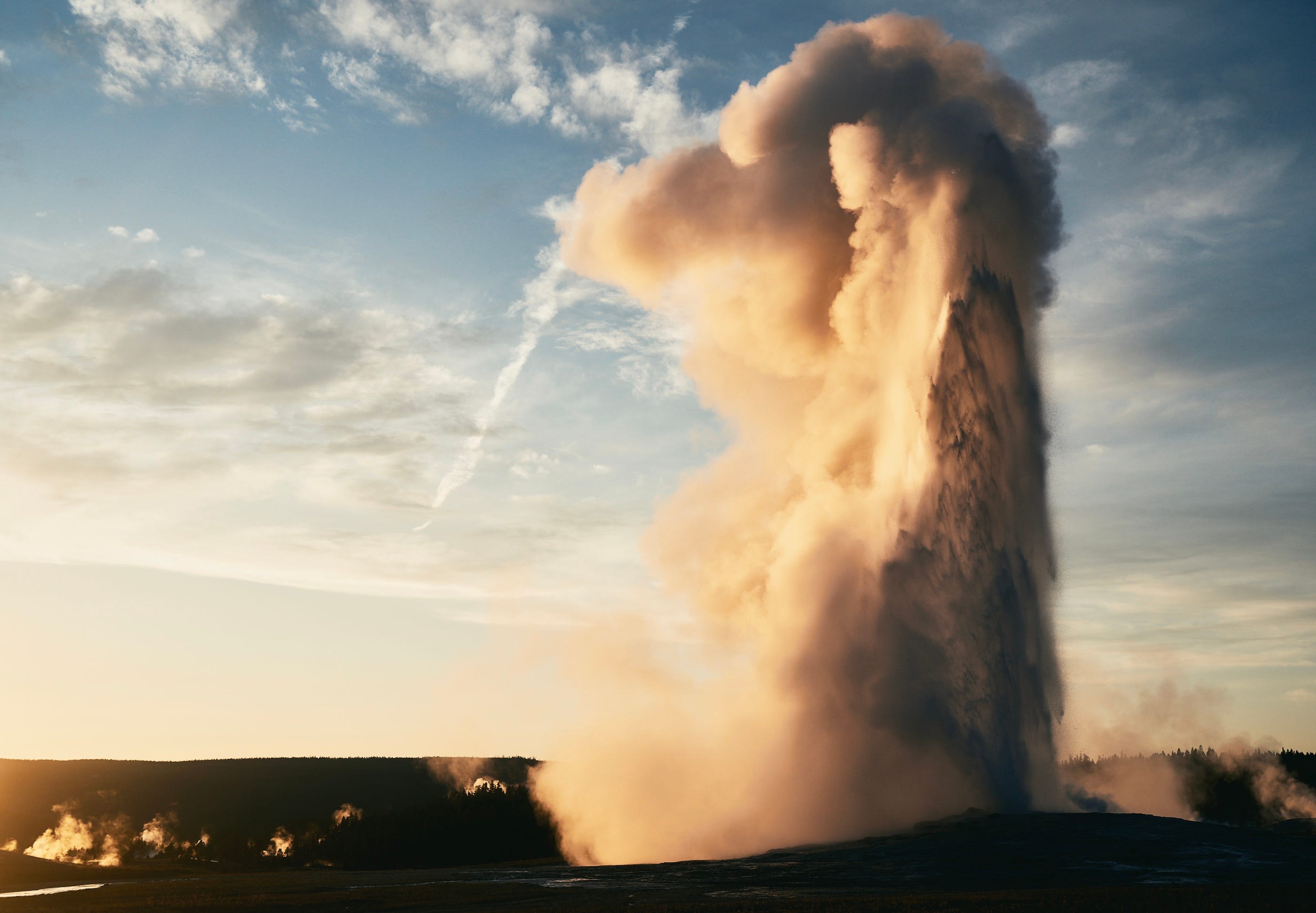 Old Faithful erupts at Yellowstone National Park