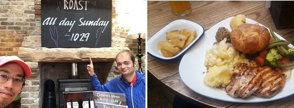 Refuelling with Aaron post-Marathon