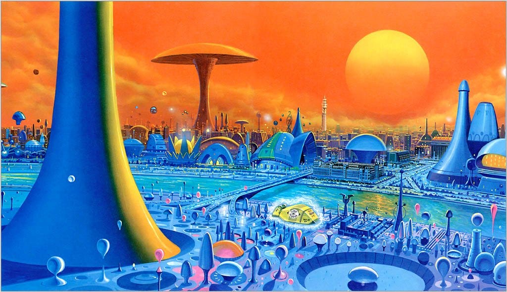 Freak51_z on Twitter: "#spaces #art By: Angus McKie #fantasy #landscape  #futurist #PicsArt #artwork #scifi #wallpaper #arte #alien #UFO  https://t.co/defIU0pAtB" / Twitter