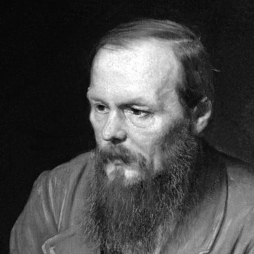 Black-and-white portrait of Russian author Fyodor Dostoevsky, who wrote the short story "The Peasant Marey."