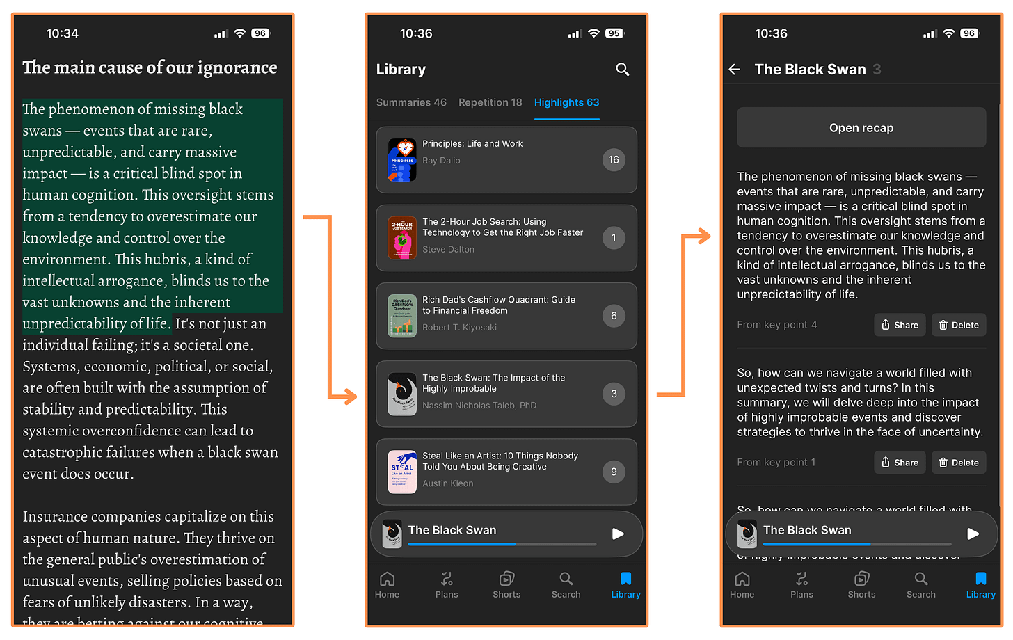 Highlights on Headway (dark mode) Highlights on Headway (dark mode)