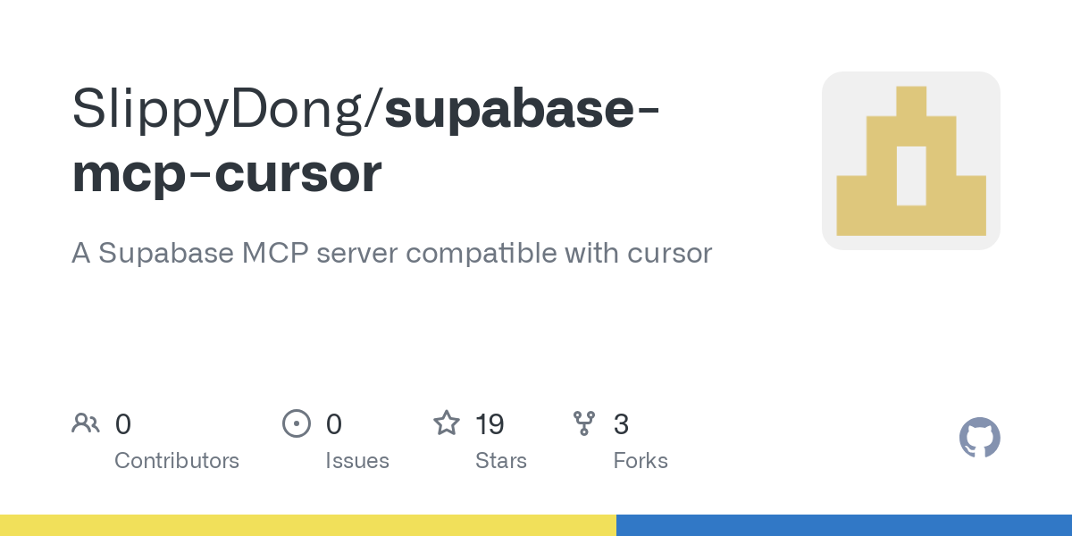 GitHub - SlippyDong/supabase-mcp-cursor: A Supabase MCP server ...