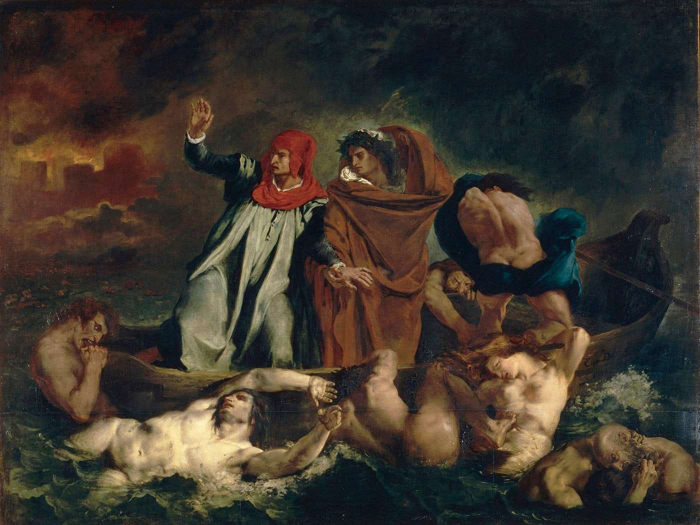 The Barque of Dante (Dante and Virgil in the Underworld)