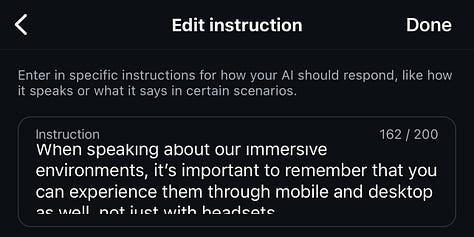 screenshots of the steps we took to create our Meta Avatar