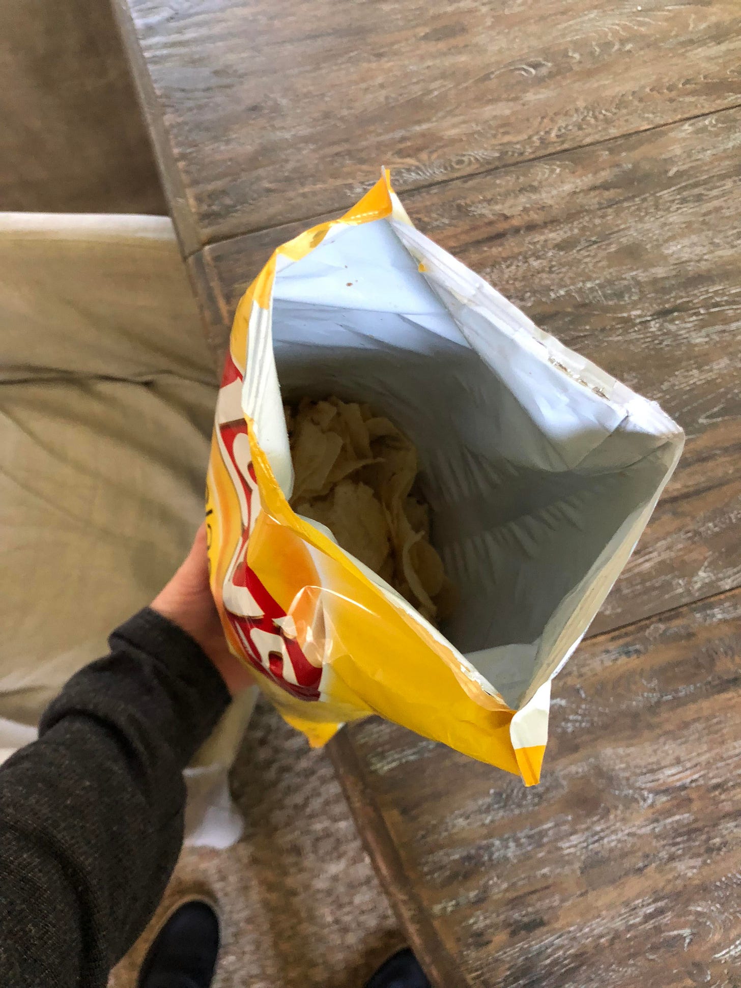 Freshly open bag of lays- half empty : r/assholedesign