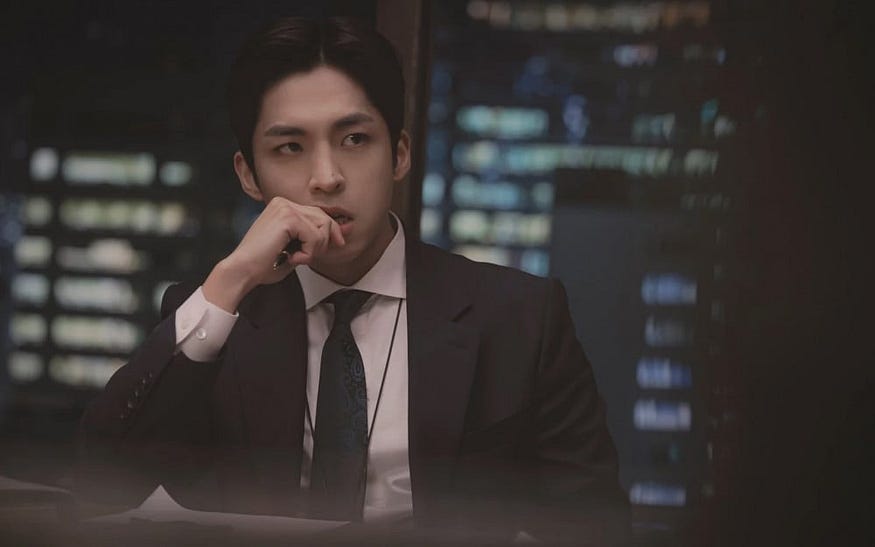 Min Woo deep in thought, thinking about his next plan
