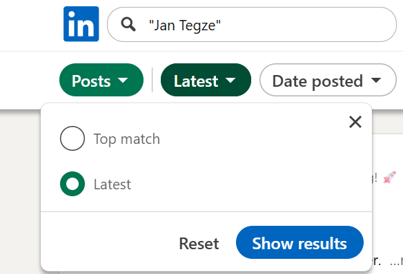 Recruiter auditing online reputation by reviewing LinkedIn and search results on a laptop.