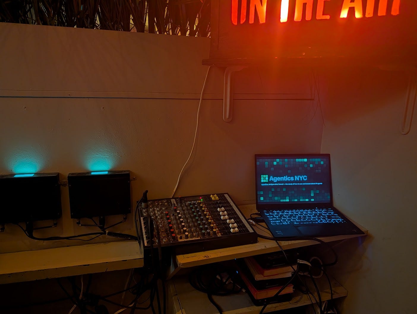 AV setup with Agentics NYC on screen