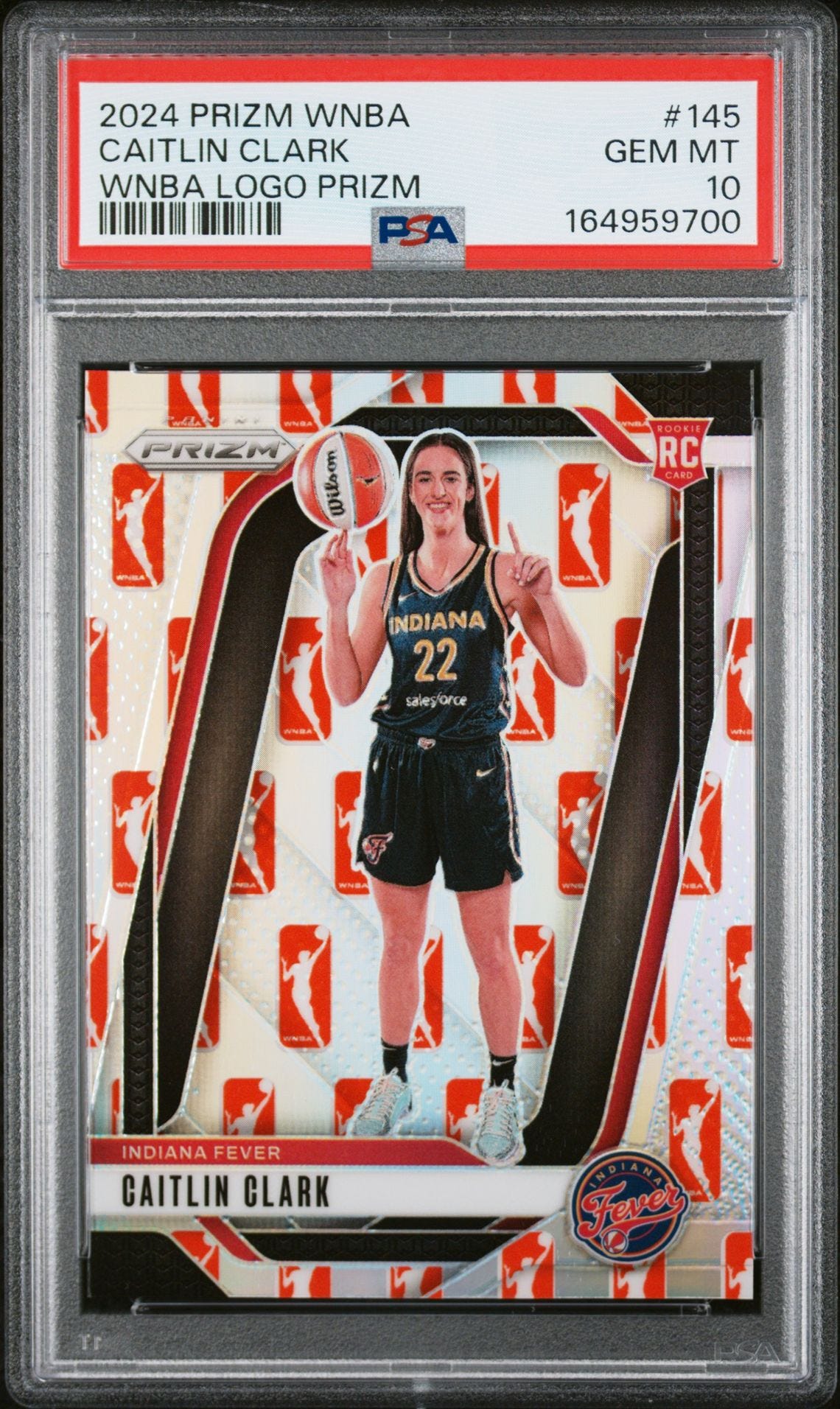2024 Prizm Caitlin Clark WNBA Logo #145 PSA 10