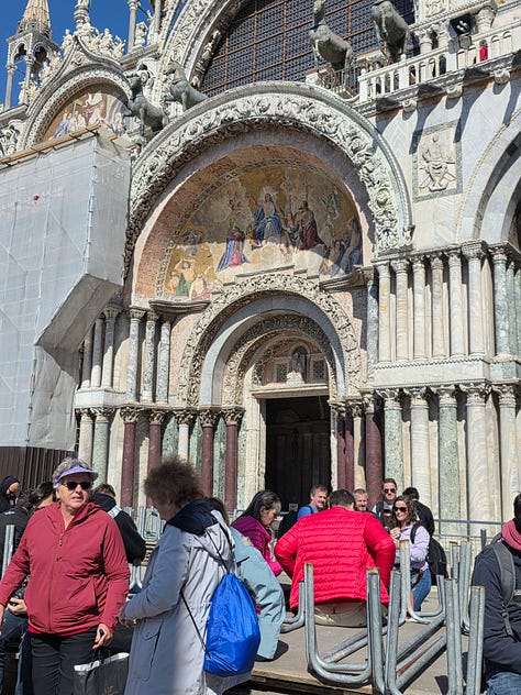 Pictures of the outside and inside of St. Mark's in Venice
