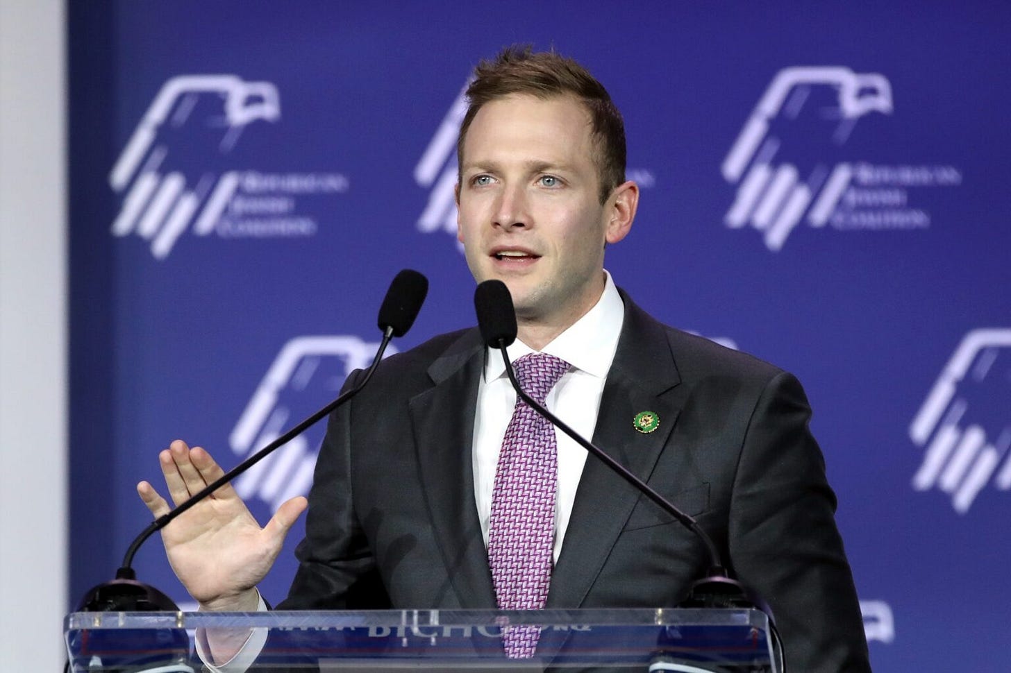 U.S. Rep. Max Miller, R-Ohio, speaking with attendees at the Republican Jewish Coalition's 2023 Annual Leadership Summit at the Venetian Convention & Expo Center in Las Vegas, Nevada, on Oct. 28, 2023. (Photo by Gage Skidmore) U.S. Rep. Max Miller, R-Ohio, speaking with attendees at the Republican Jewish Coalition's 2023 Annual Leadership Summit at the Venetian Convention & Expo Center in Las Vegas, Nevada, on Oct. 28, 2023. (Photo by Gage Skidmore)