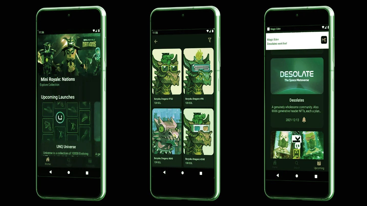 Magic Eden is the most popular Solana NFT marketplace. Image: Magic Eden