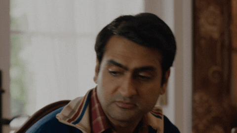 Gif from The Big Sick featuring Kumail Nanjiani chewing
