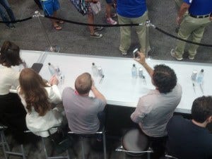 Night turns the tables and takes a picture of the waiting fans