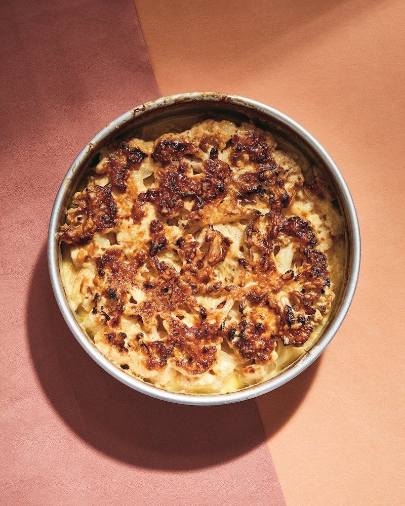 Creamy Cauliflower and Onion Gratin with Sesame Bread Crumbs
