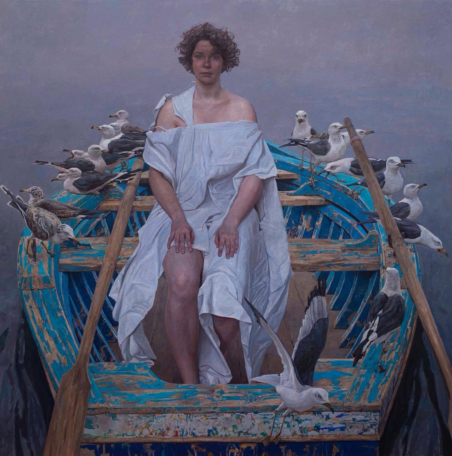May be art of sea bird and boat