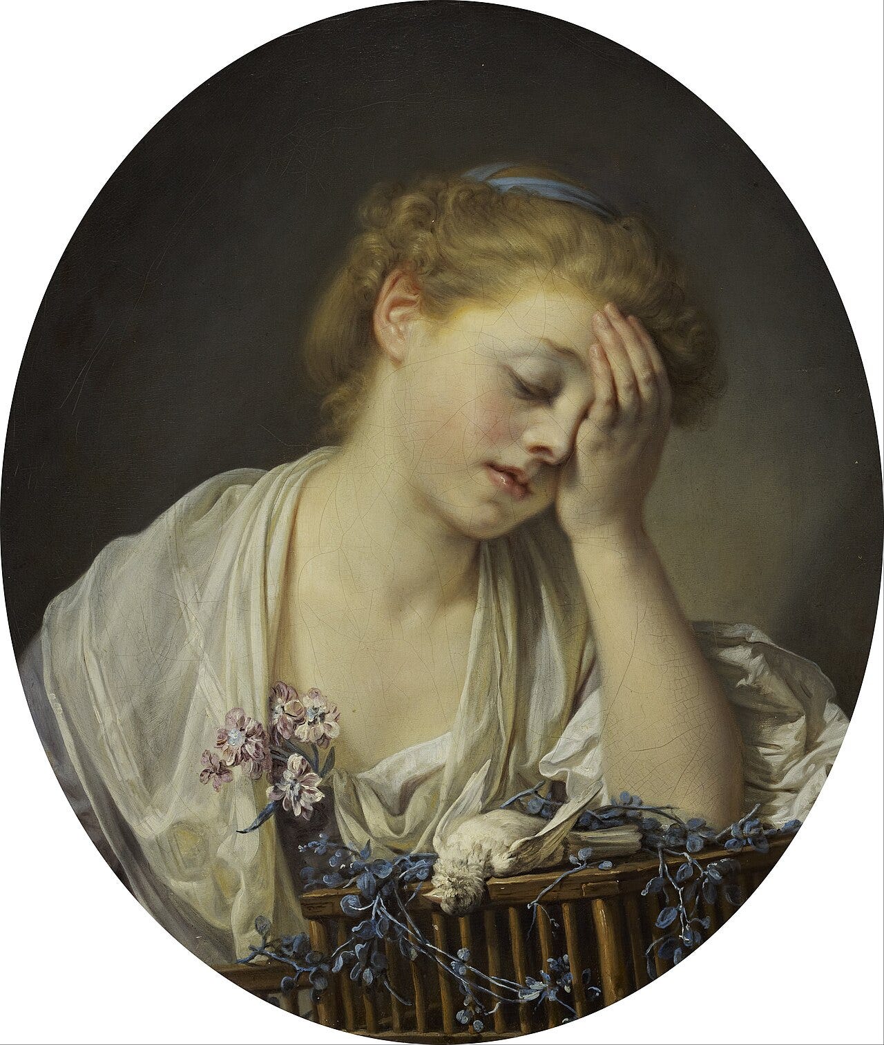 Jean Baptiste Greuze, A Girl with a Dead Bird, 1765 Jean Baptiste Greuze, A Girl with a Dead Bird, 1765