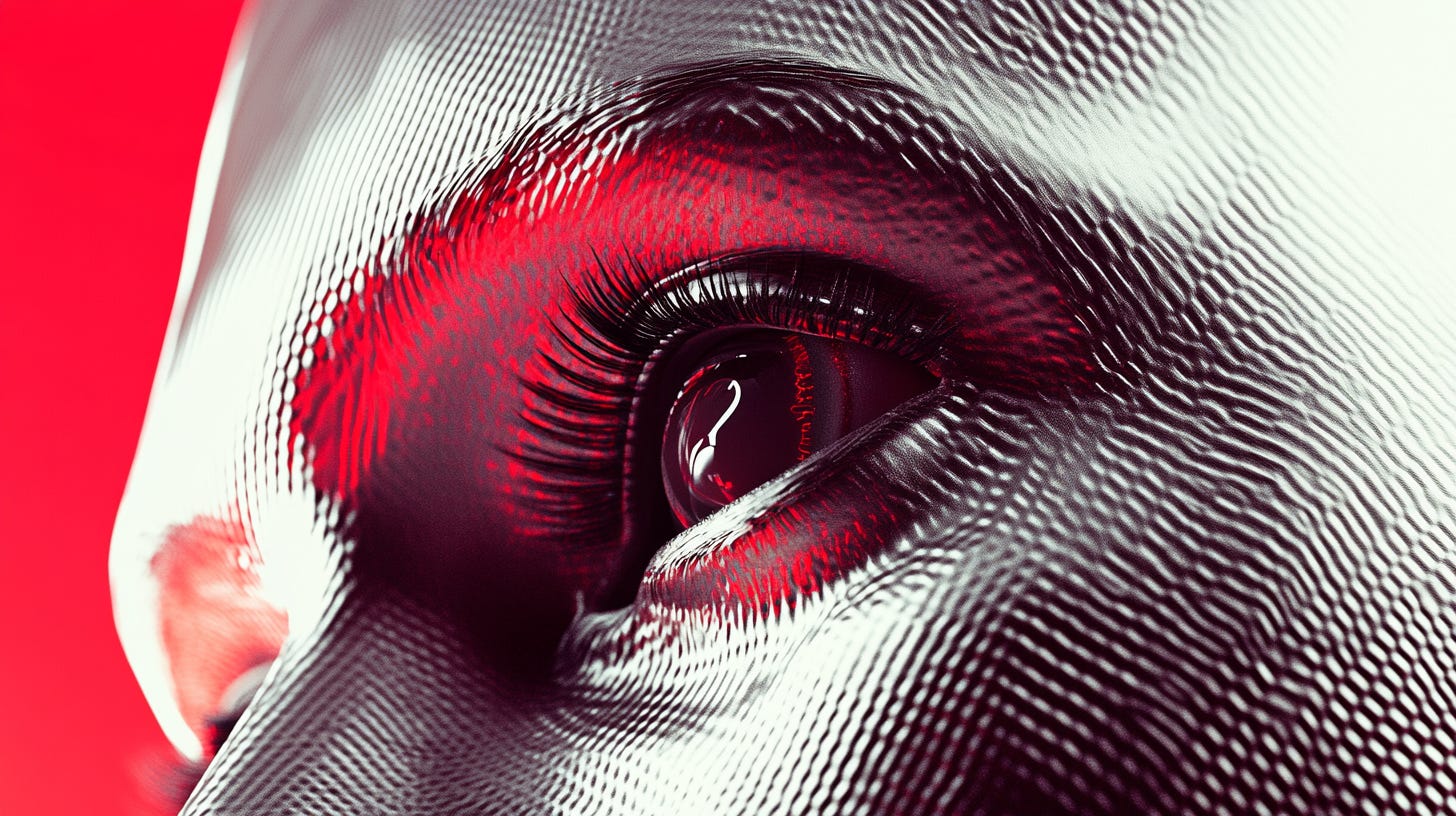 A biomechanical woman merging with data streams, her eyes filled with boundless intelligence, fluid cyberpunk aesthetics, glowing golden veins, ultra-detailed textures, surreal futuristic ambiance --ar 16:9 --sref 983305922 --v 6.1 A biomechanical woman merging with data streams, her eyes filled with boundless intelligence, fluid cyberpunk aesthetics, glowing golden veins, ultra-detailed textures, surreal futuristic ambiance --ar 16:9 --sref 983305922 --v 6.1