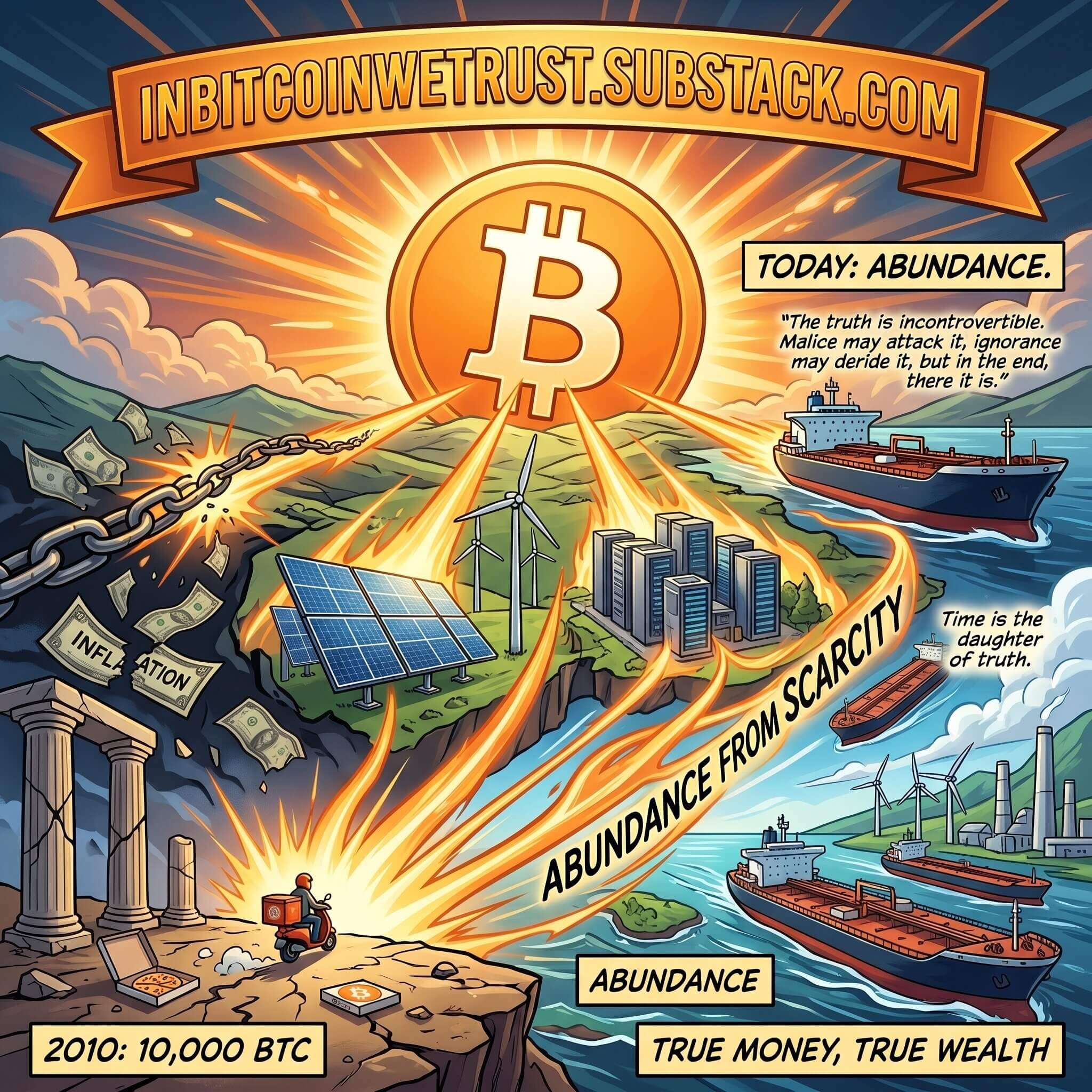 inbitcoinwetrust.substack.com - Sylvain Saurel - The Architecture of Abundance: How Bitcoin Reveals the Truth of Time and Technology.