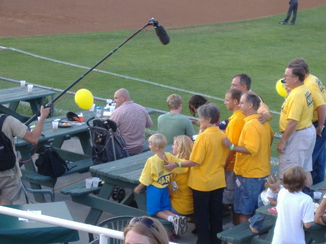 Andy Harris and a few of his friends taping a commercial during the Shorebirds game. Andy Harris and a few of his friends taping a commercial during the Shorebirds game.