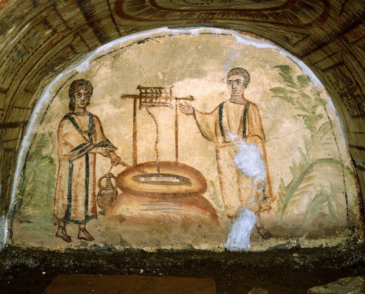 The Samaritan Woman at the Well, Catacombs of Via Latina, Rome by Roman