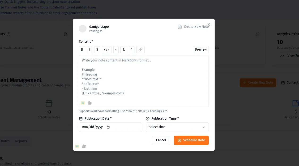 StackNotes Dashboard