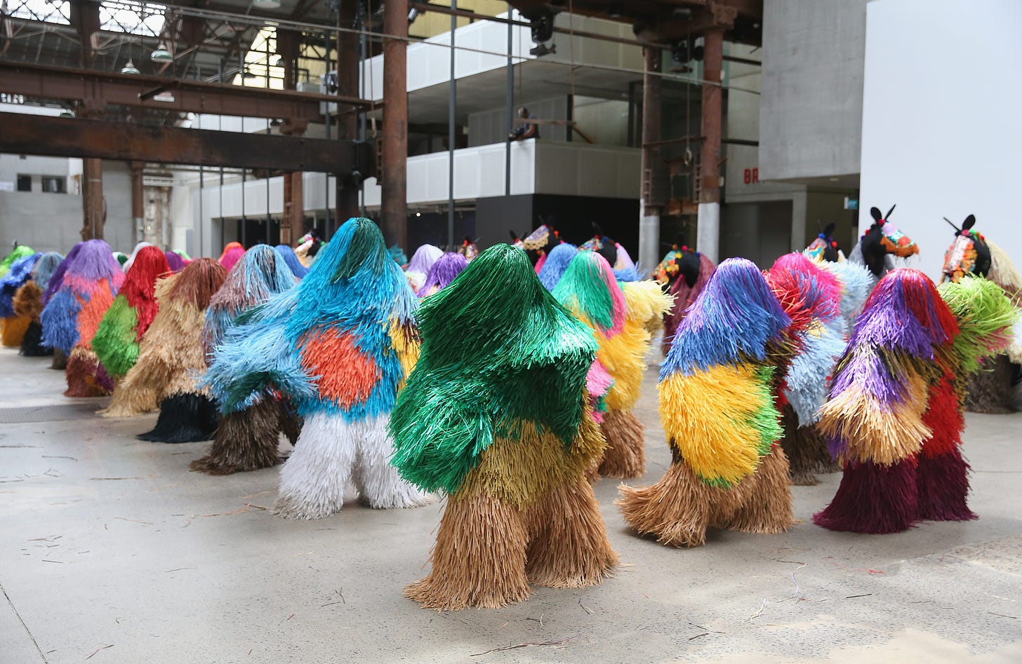 Installations by artist Nick Cave dancing in Sydney, Australia in 2016. Photo by Don Arnold/WireImage