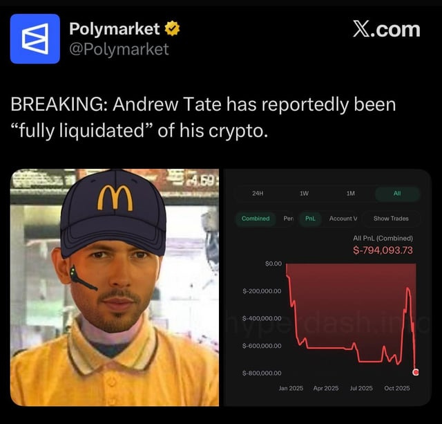 Andrew Tate has reportedly been “fully liquidated” of his crypto : r/ CryptoCurrency