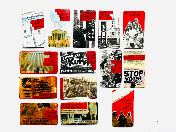 fascism tarot art deck - 15 cards