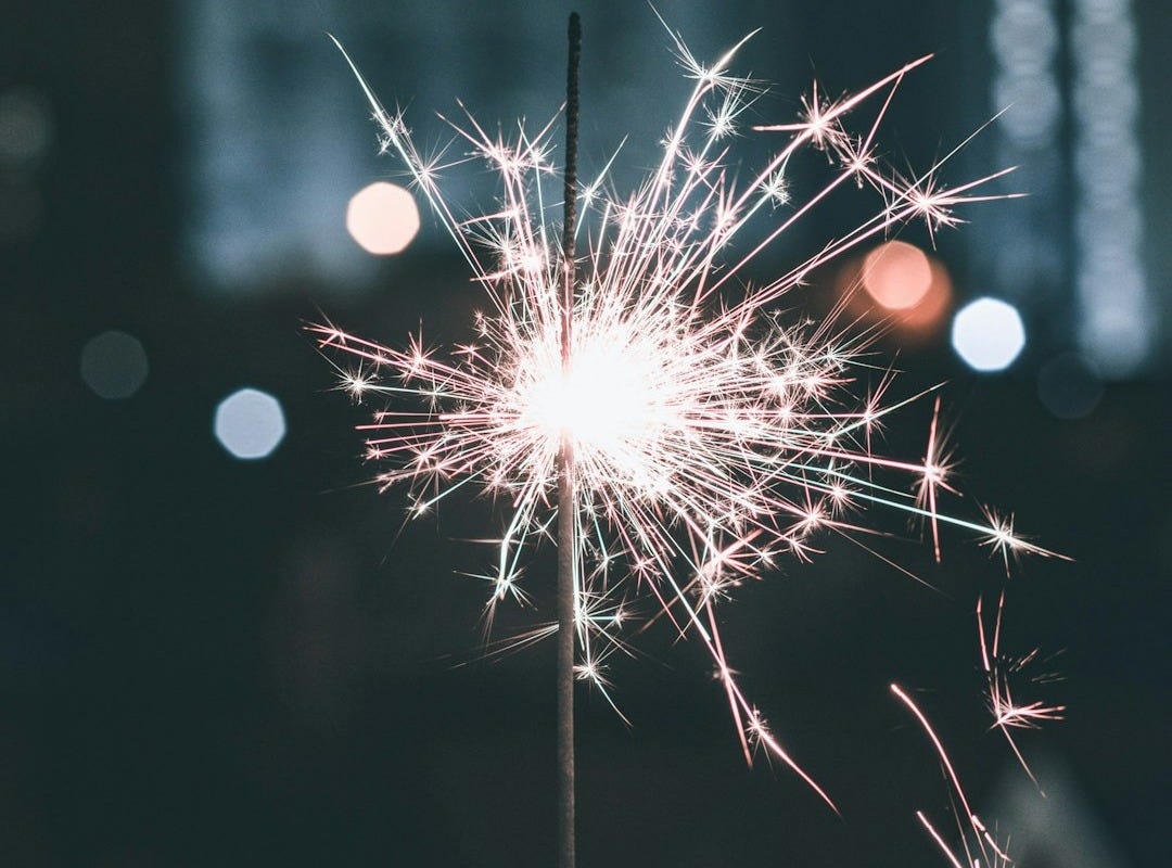 white and red fireworks display