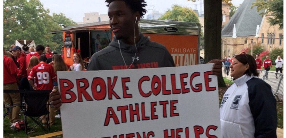 Wisconsin's Nigel Hayes uses 'GameDay' sign to make powerful statement on NCAA  paying athletes | For The Win