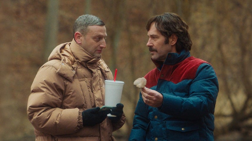 Tim Robinson and Paul Rudd in the film 'Friendship'