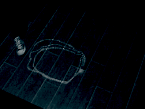 Animated GIFS documenting the projection and the interaction. Subject is moving and the projection responds as described. 