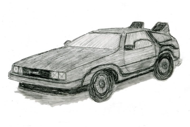 Back to the Future Trilogy 2008 DeLorean bead embroidery beaded pop art sketch DMC flux capacitor Back to the Future Trilogy 2008 DeLorean bead embroidery beaded pop art sketch DMC flux capacitor